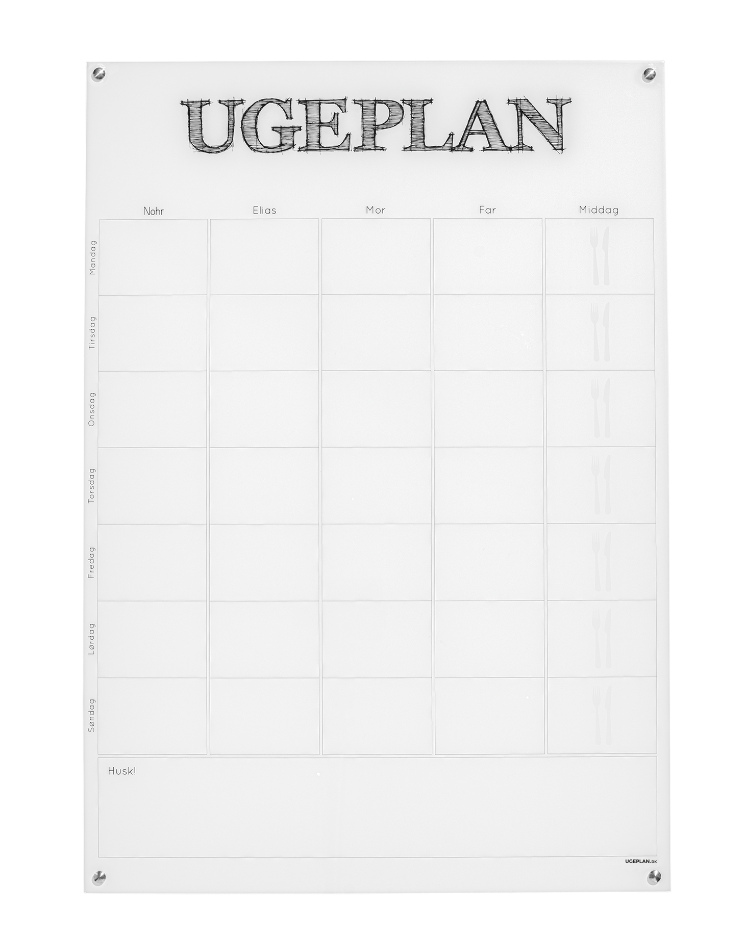 Ugeplan, Moderne Liggende med Måned