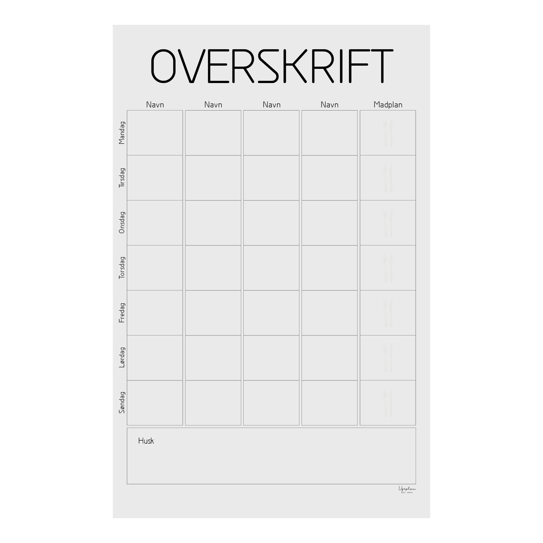 Veckoplan för kylskåpet, Klassisk