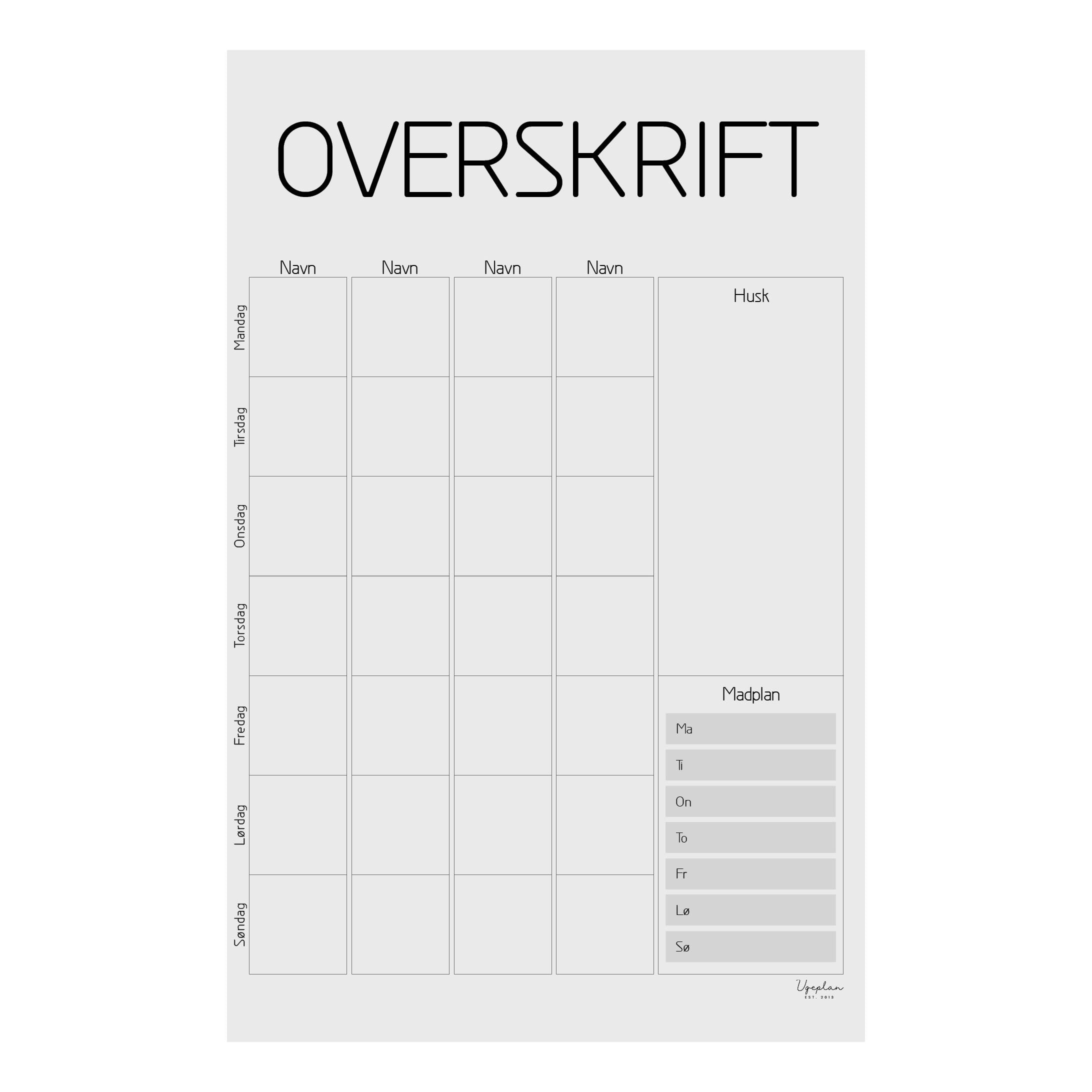 Veckoplan för kylskåpet, Modern