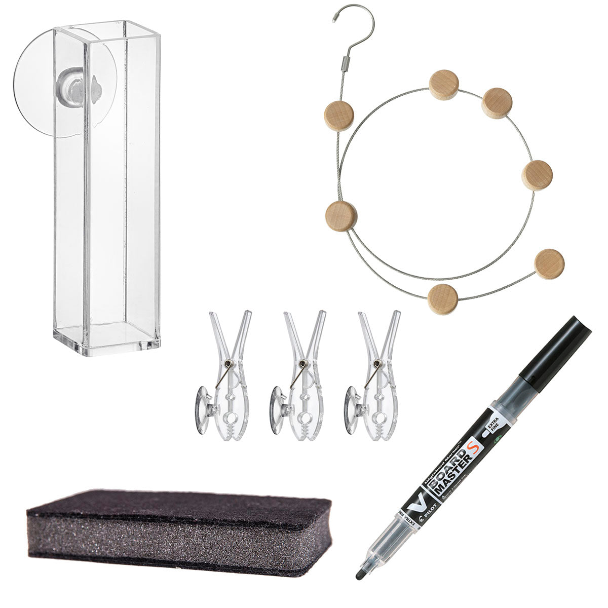 Mellantillbehörspaket med fotosladd, genomskinliga klämmor