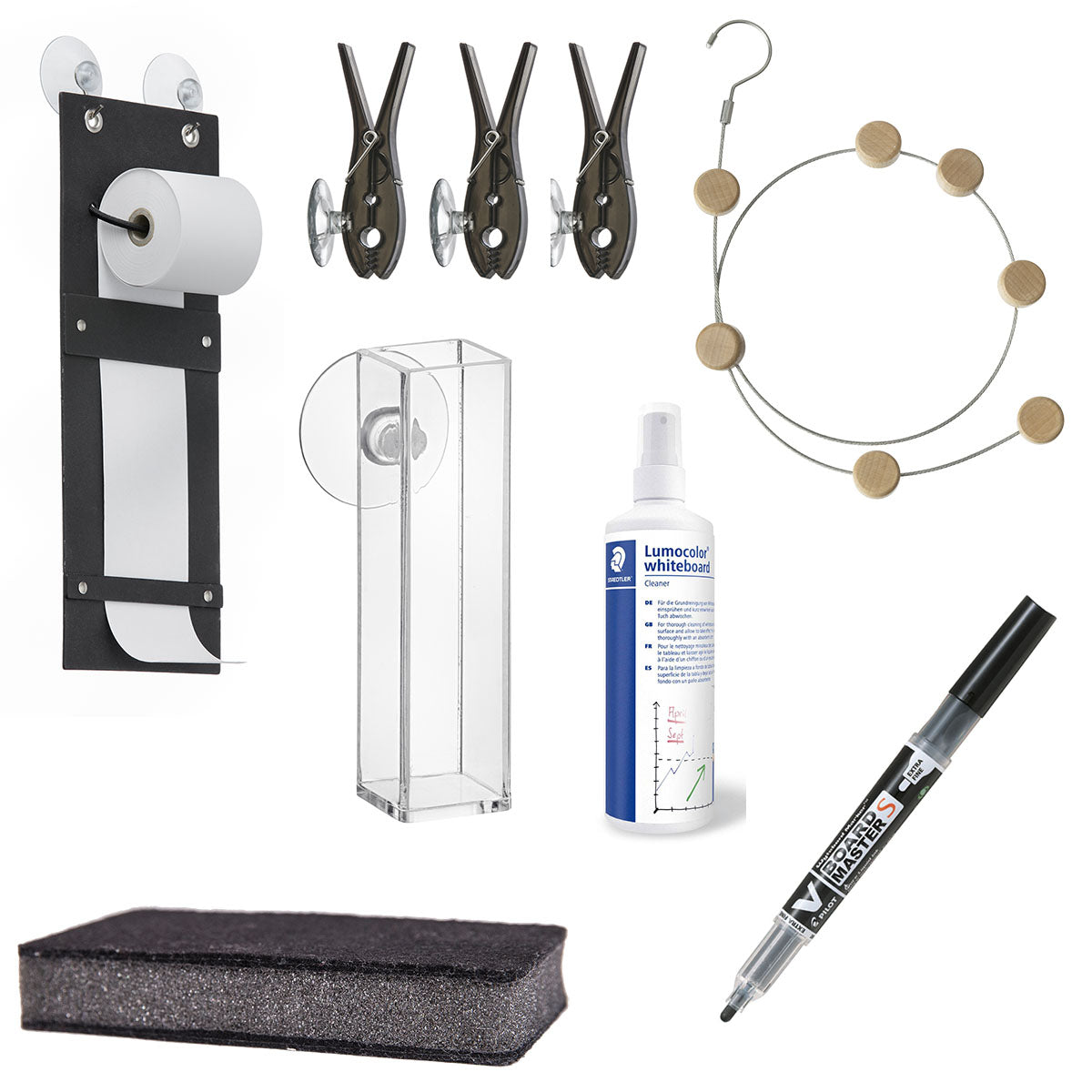 Stort tillbehörspaket, svarta klämmor