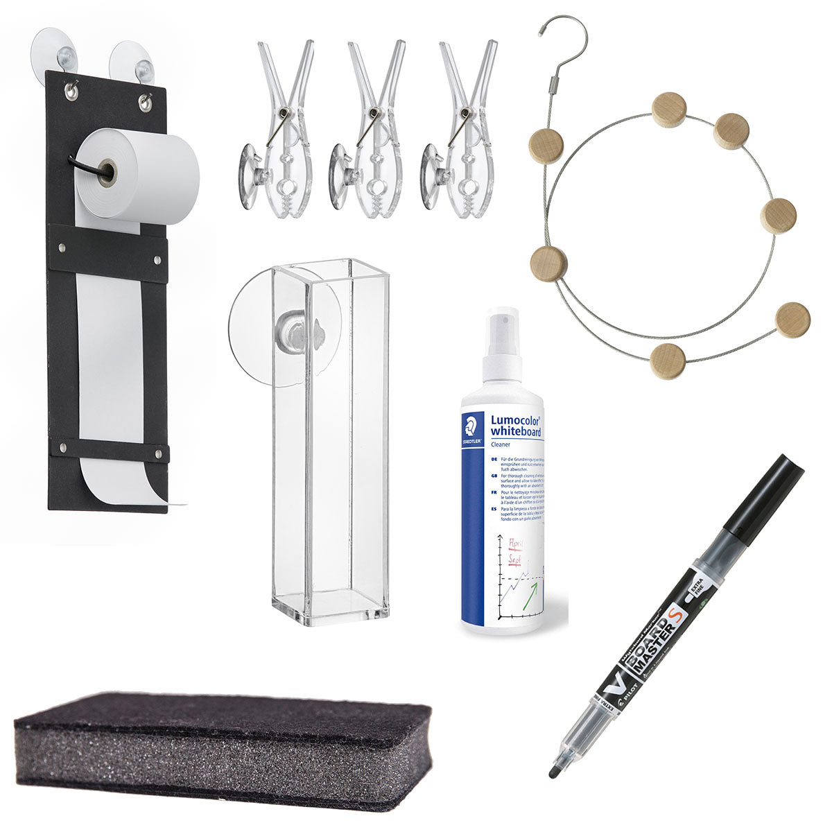 Stort tillbehörspaket, genomskinliga klämmor