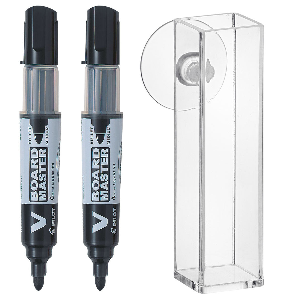 Markeringshållare och 2 st. svart markering medium