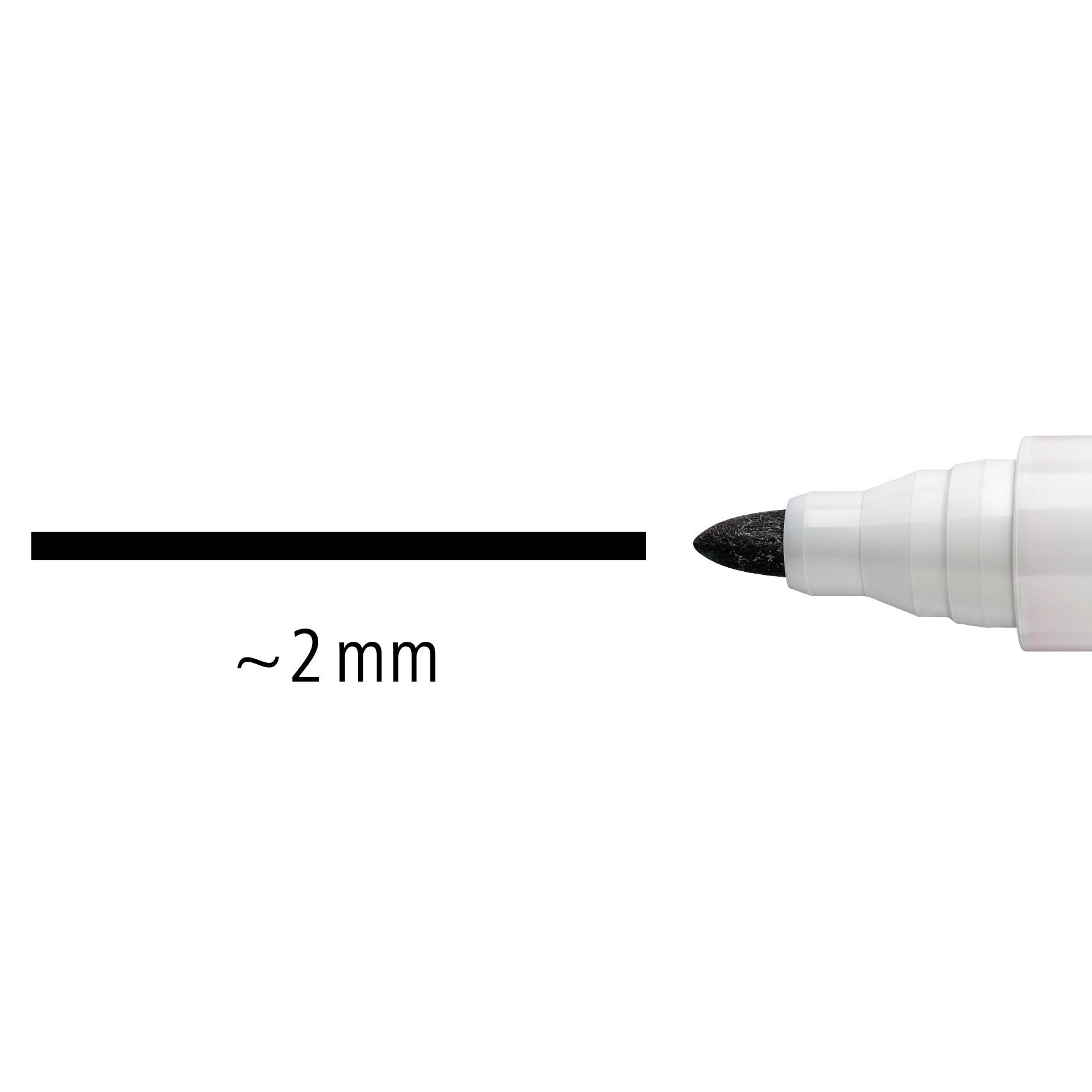 Sort tusj, 2 mm, 2-pak